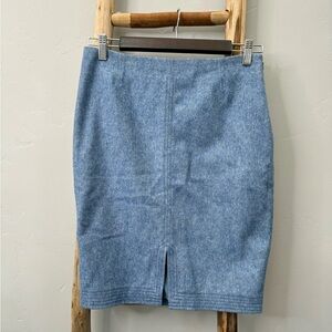 Banana Republic Blue Wool Pencil Skirt